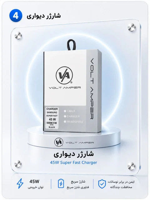 شارژر سامسونگ مدل EP-TA845 توان 45 وات سه پین همراه کابل